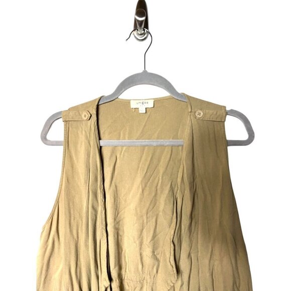 Umgee tan long vest tie‎ front size large - Picture 2 of 8